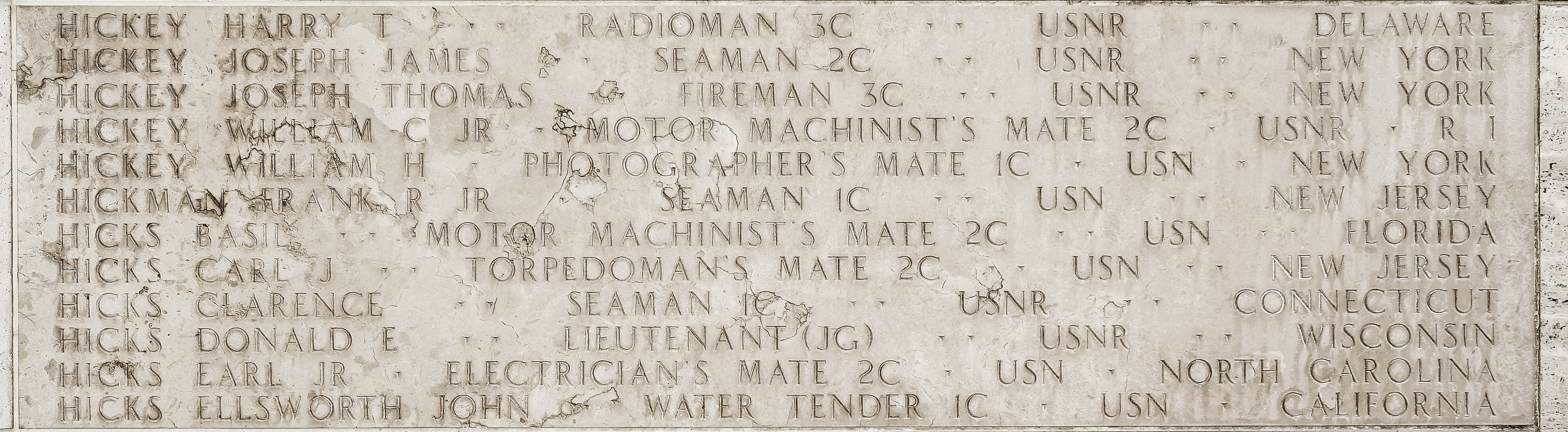 Harry T. Hickey, Radioman Third Class